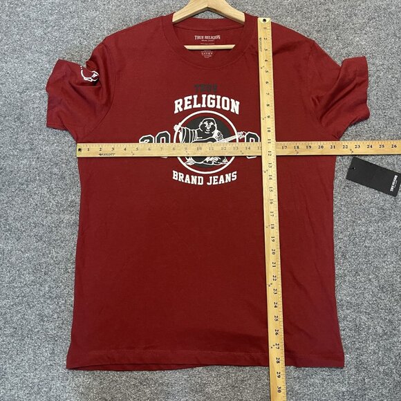 True Religion Brand Jeans Red Dahlia 2002 TRBJ Arc Tree Graphic Large - Picture 8 of 8